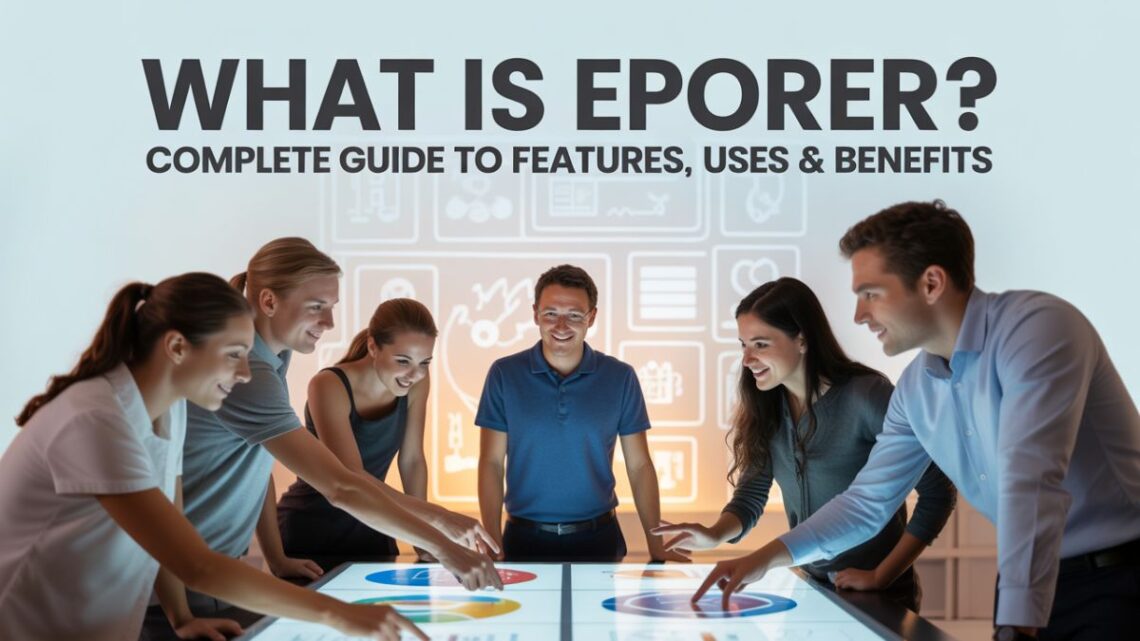 Eporer platform dashboard showing content sharing, community interaction, and digital marketing tools.