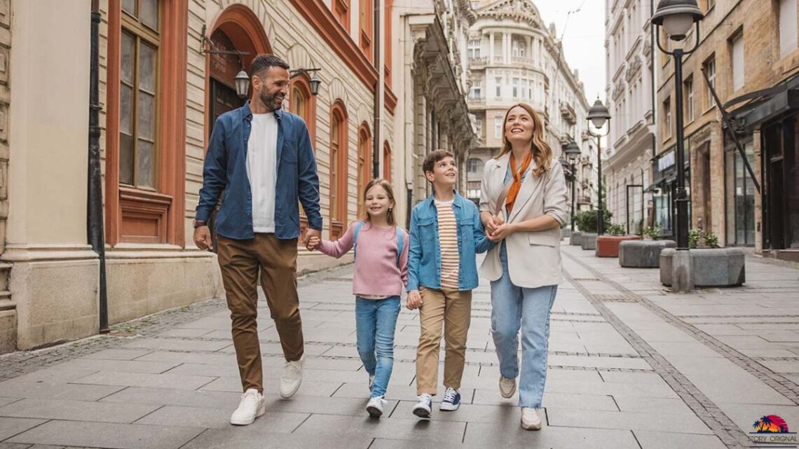 Family enjoying a kid-friendly international vacation with beaches, nature, and cultural attractions.